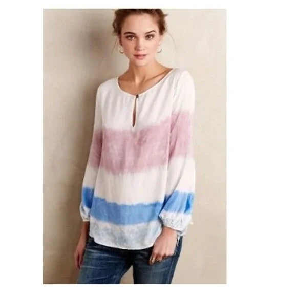 Holding Horses Tie Dye Americana Peasant Blouse M - Picture 12 of 12